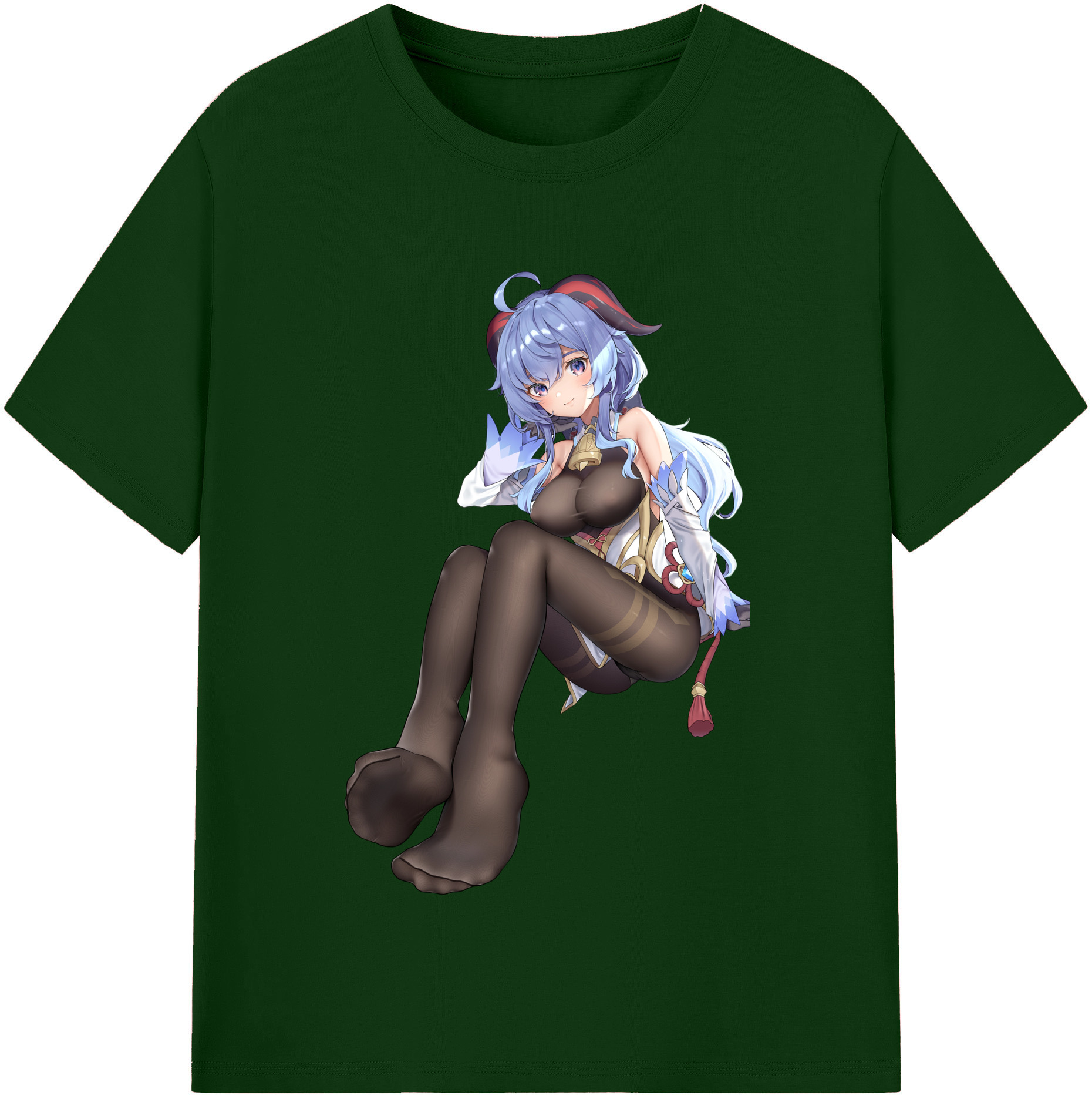 げんし神 甘雨 かんう genshin Ganyu 綿100％半袖Tシャツ（フロントプリント）